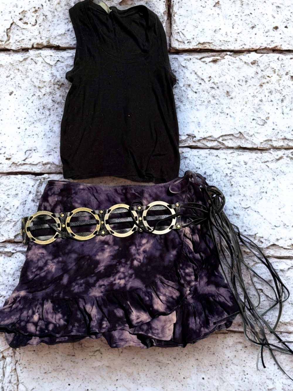 Young Fabulous & Broke Tie-Dye Wrap Mini Skirt | Festival Boho | Medium